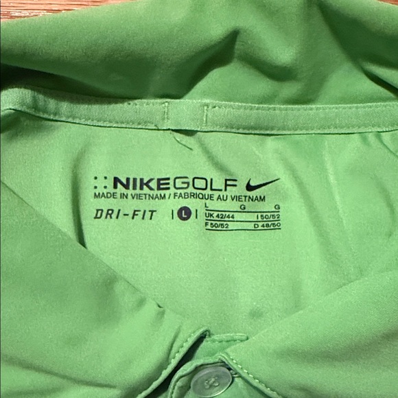 Men’s Large Nike Golf Green Dri-Fit Polo Shirt with Diamond Pattern - Picture 4 of 8